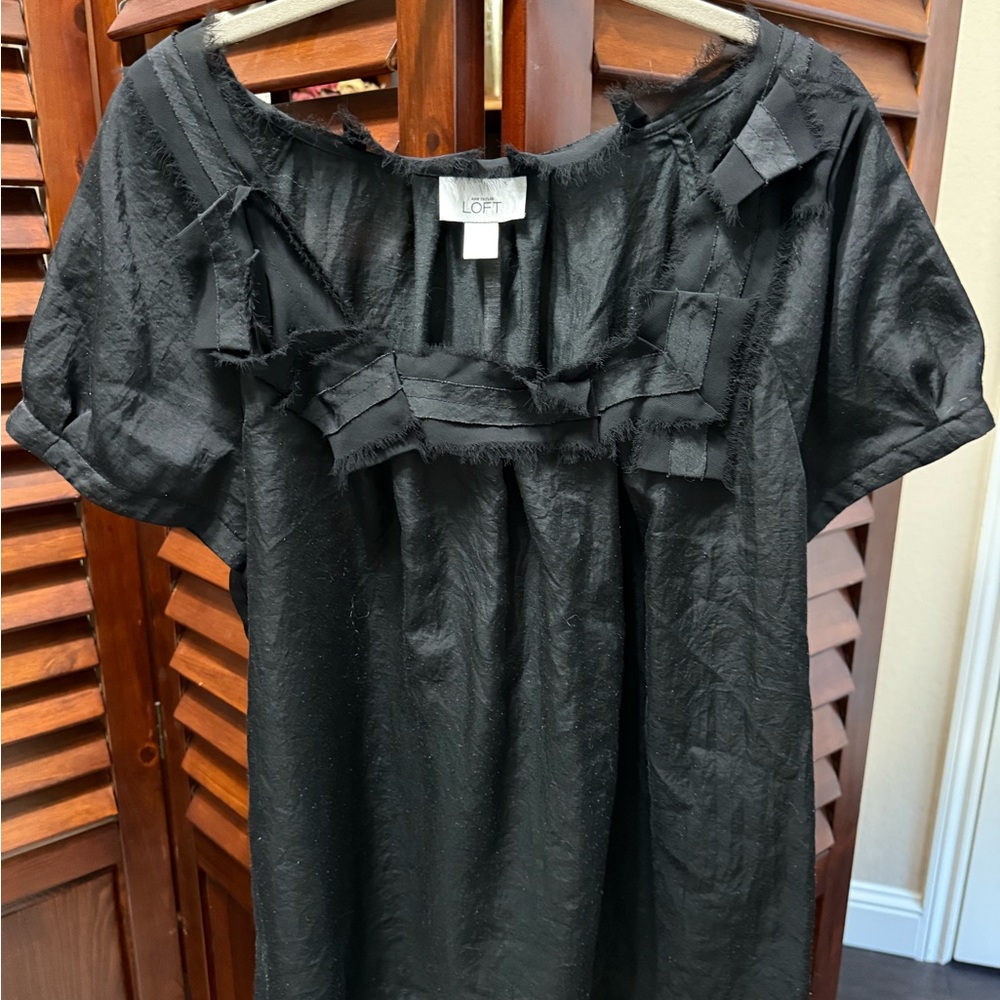 LOFT Black Textured Blouse